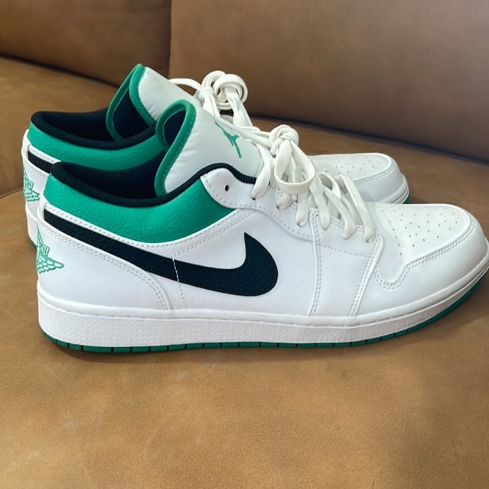 Nike Jordan 1 Low Lucky Green White Black - Mens Size 12